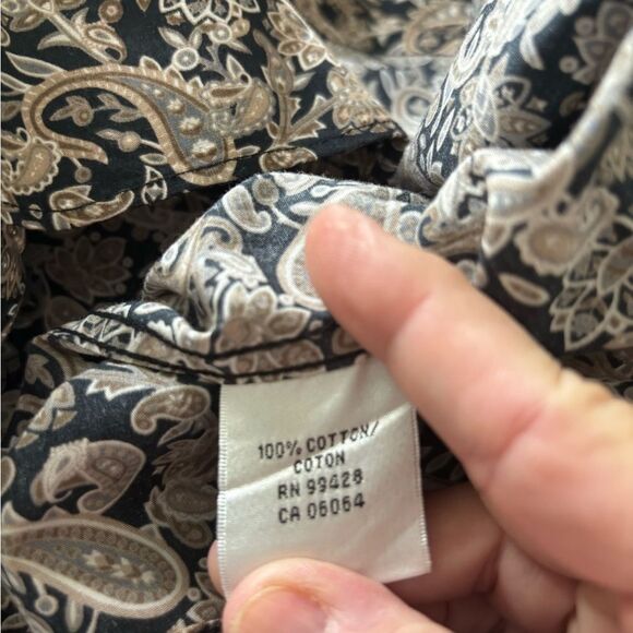 Bugatchi Beige and Black Paisley Shirt - Picture 5 of 5